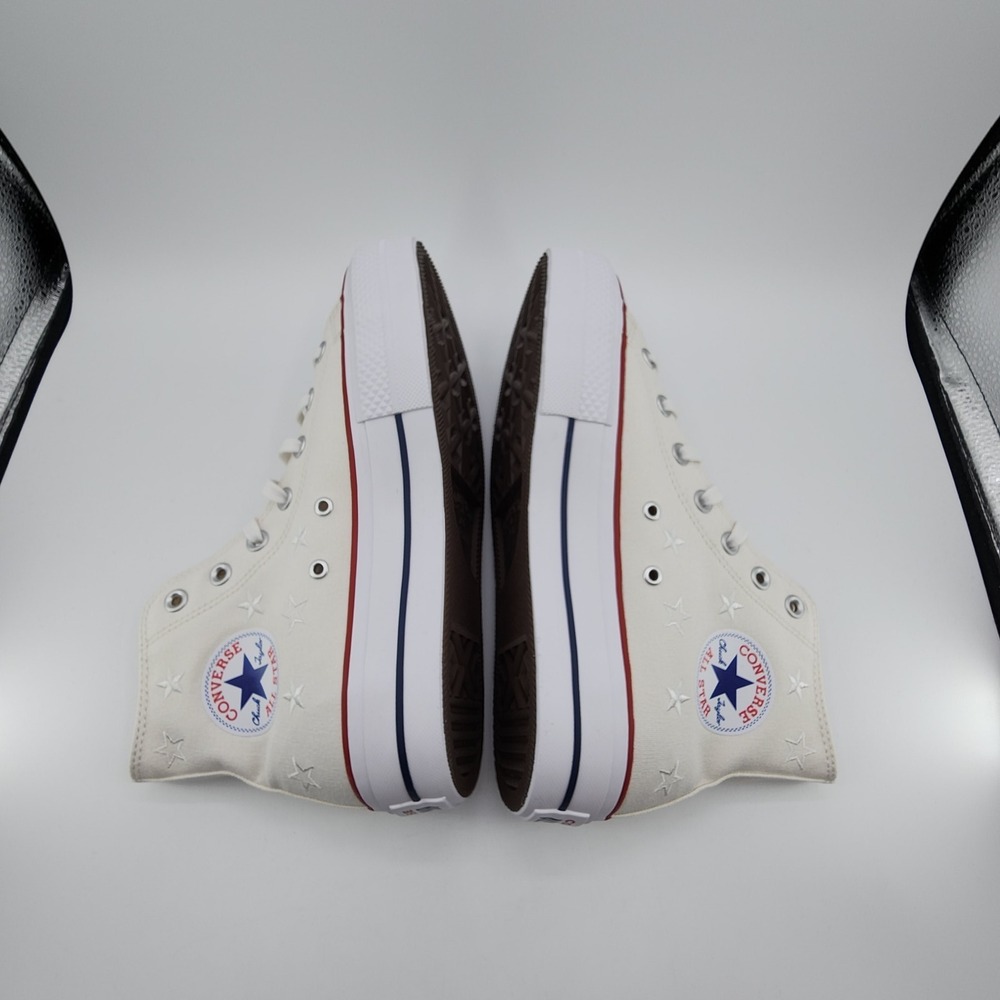 Converse Chuck Taylor All Star Lift Platform Womens 9 Vintage White Stars NEW - Picture 7 of 10